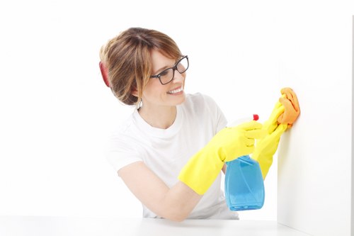 Safe workspace setup during carpet cleaning in an occupied property